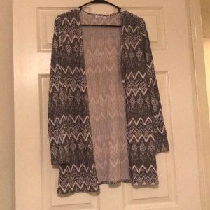 Black and white patterned cardigan